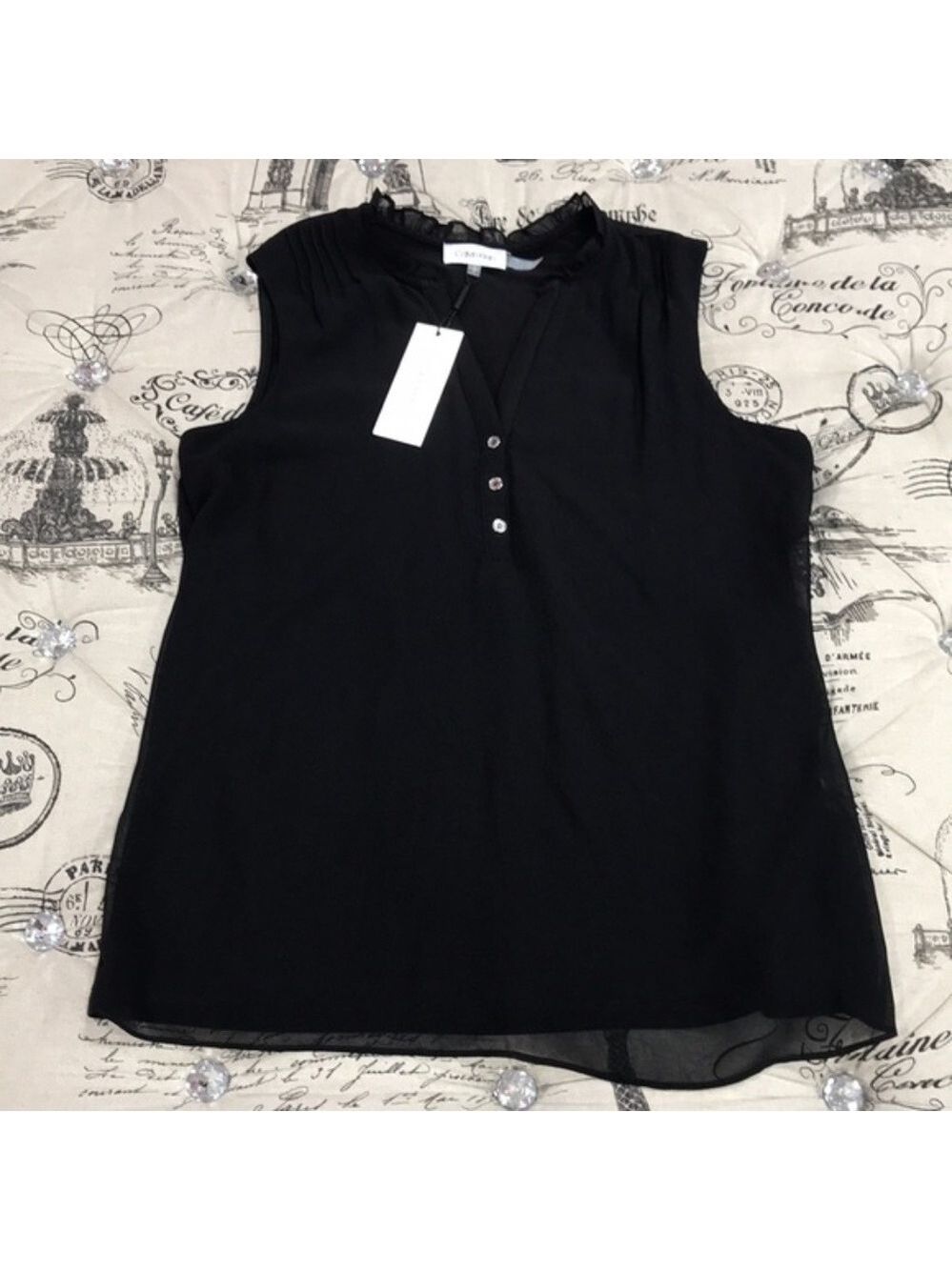 Calvin Klein Ruffled Pleated Blouse - Picture 2 of 5